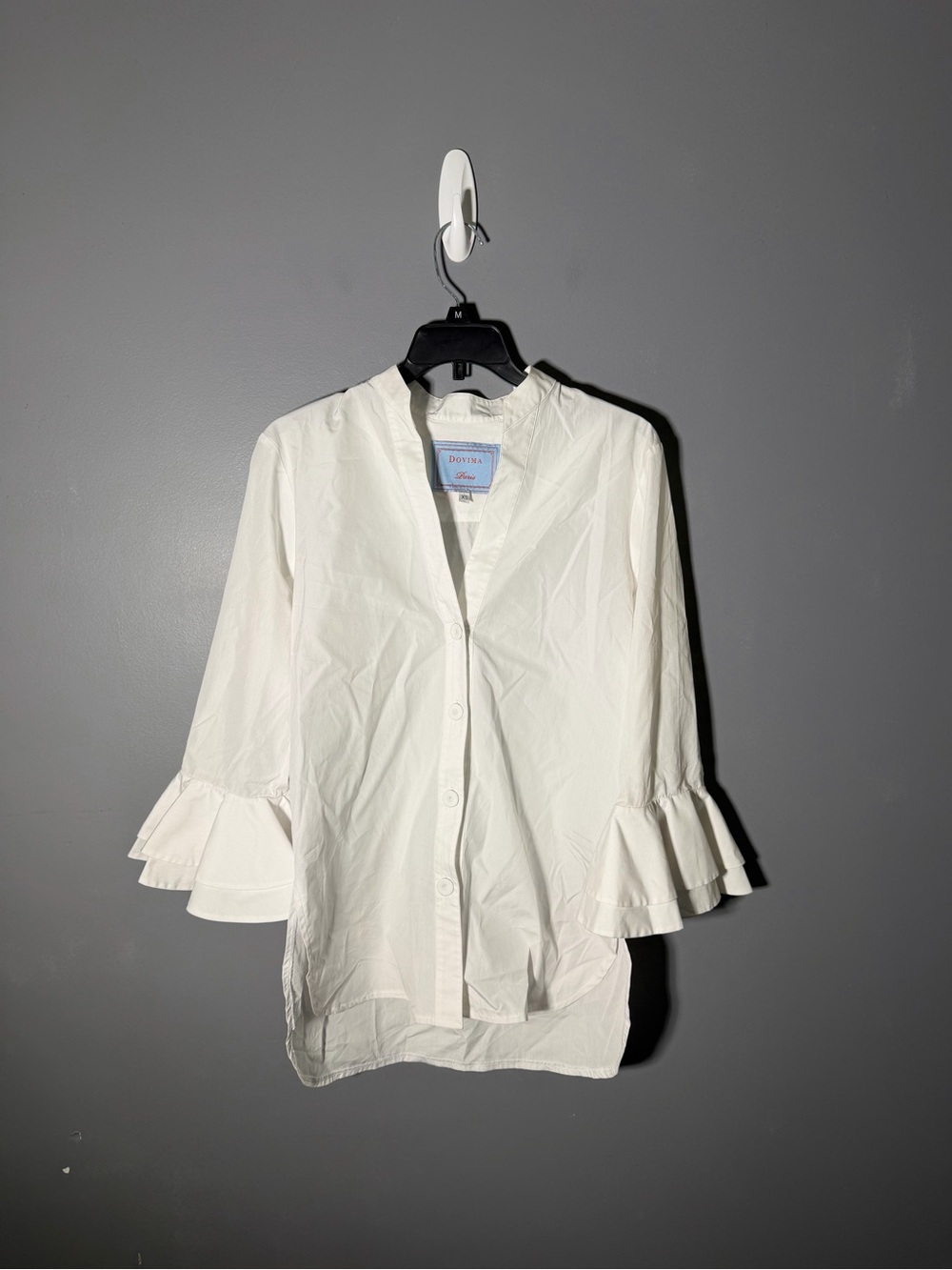 Dovima Paris Aerin Ruffle Sleeve Cotton Poplin Blouse Size Xs — image 2 of 5